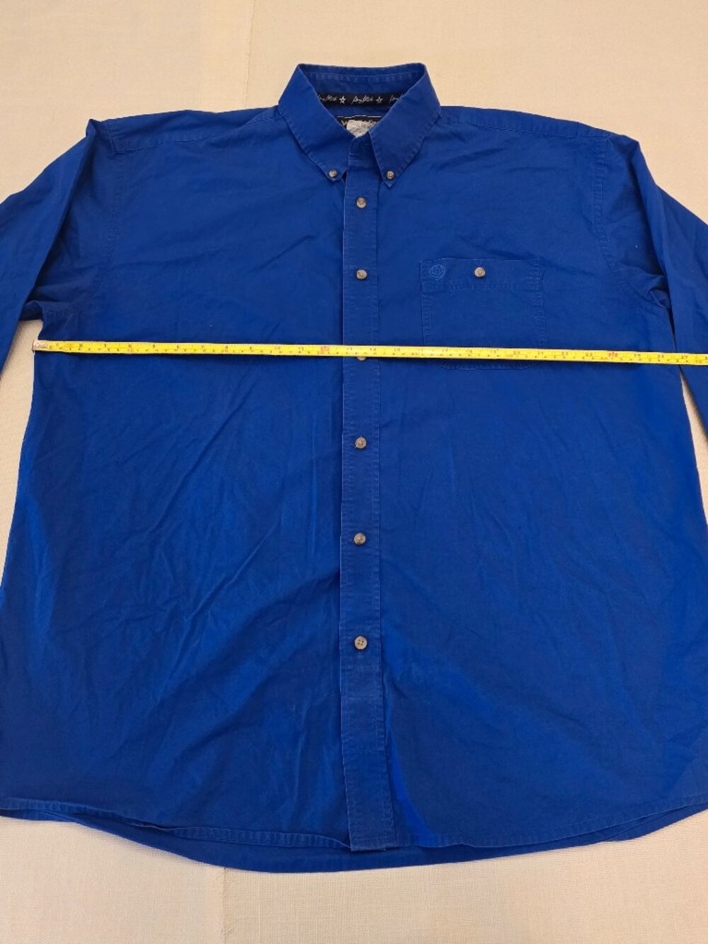 Western Wrangler George Strait royal blue button down shirt